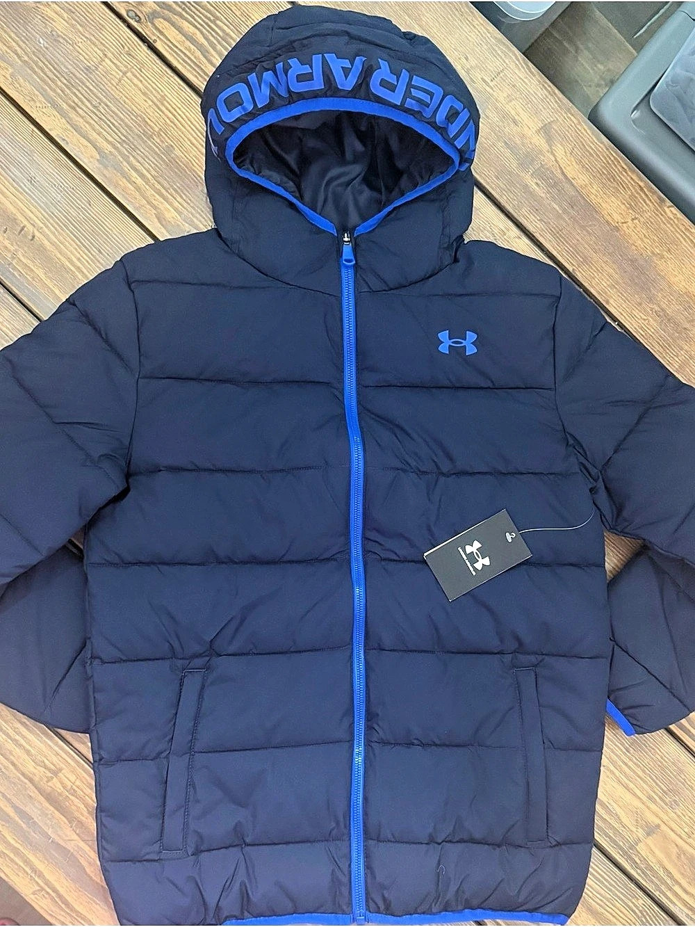 Under Armour Boys Puffer Jacket Blue YXL NWT